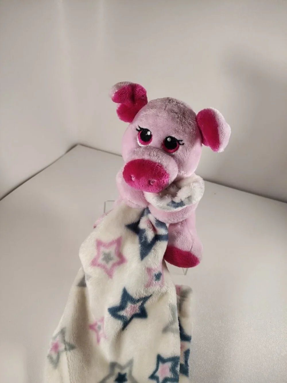 Little Beginnings Plush Pastel Pink Piglet Lovey Security Blanket Baby Stars